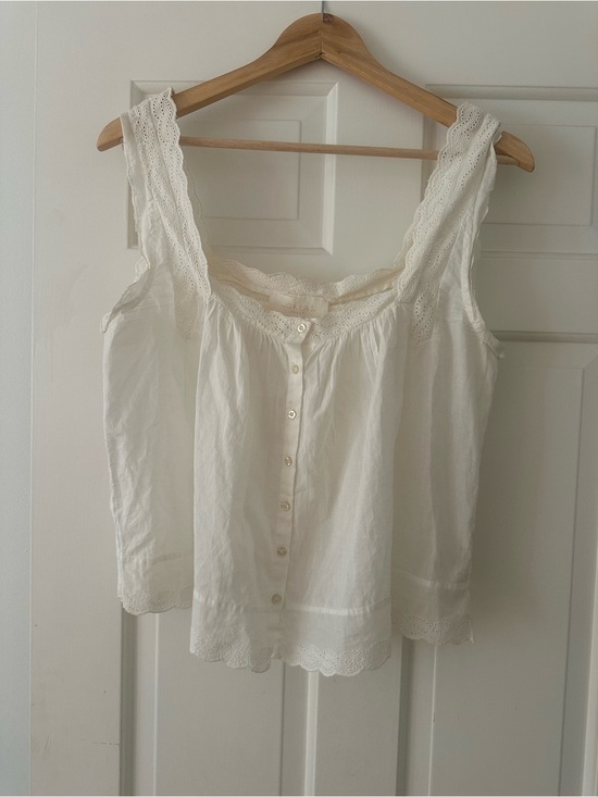 THE GREAT. Tops - The Great Eyelet Tank